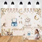 10x8ft Gender Reveal Backdrop He or She What Will Baby Be Photography Background Rustic Eucalyptus Leaves Socks Stars Photo Backdrops Newborn Gender Reveal Surprise Party Decoration Banner Supplies by Unknown