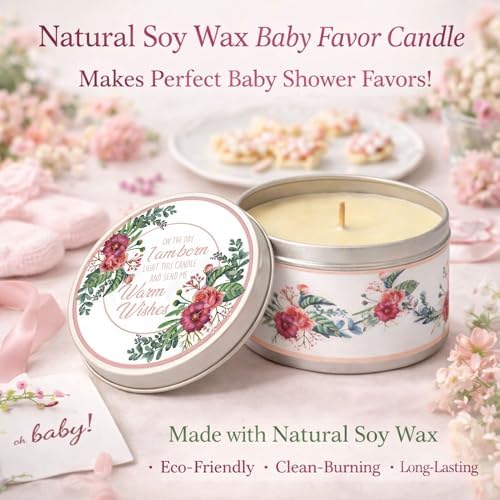 Majestic Zen Floral Scented Candles, Set of 9 for Baby Shower Party Favors and Gender Reveal Parties - Image 2