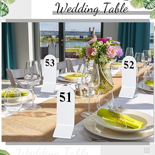 Geetery 100 Pcs Acrylic Double Sided Table Numbers 1-100 Stands, White - Image 4