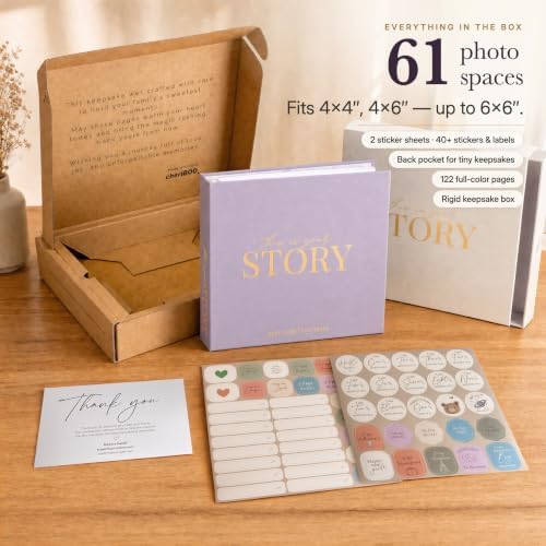 Baby Memory Book from Pregnancy to Age 5, Baby Book Keepsake, Lavender - Image 2
