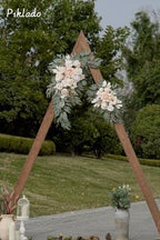 Faux Flower Swag Set of 2 for Wedding Welcome Signs Floral Swag Wedding Reception Ceremony Signs Decor (Champagne & Cream) - Image 5