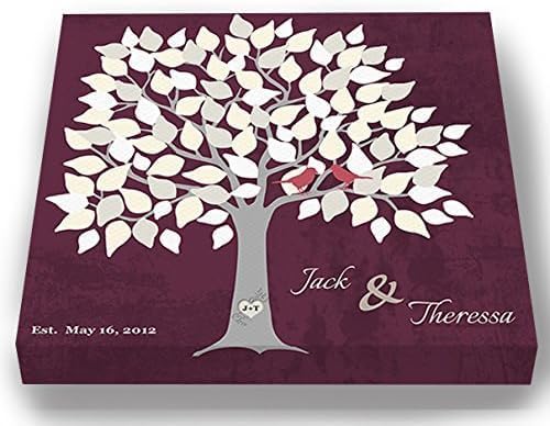 MuralMax Personalized Wedding Signing Tree Canvas Guest Book Wall Art by MuralMax