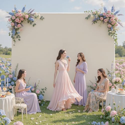 10×10ft Beige Backdrop Curtain for Weeding Parties, Wrinkle-Free Fabric Drape for Baby Shower, Birthday Party Decorations, Photography Photo Booth Background, Single Panel No Sewing, with Rod Pocket - Image 4