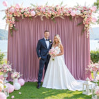 10ft x 10ft Dusty Pink Backdrop Curtain for Parties Rose Wrinkle Free Backdrop Drapes Panels for Baby Shower Birthday Party Wedding Photo Photography Polyester Fabric Background Decoration - Image 2