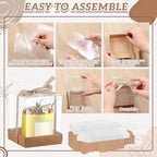 36 Set 3.5x3.5x4 in Candle Gift Package Transparent, Brown, 24 Set - Image 4
