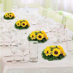 BLOSMON Sunflowers Artificial Flowers Ball - 10 Pcs Fake Yellow Sunflower Flowers CenterPieces Decoration for Wedding Table - Silk Kissing Floral Arrangements for Home Party Event DIY Decor - Image 2