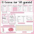 Dunzoom 461 Pcs Funny Baby Shower Games with Prize for Guest Winner, Pink - Image 2
