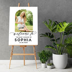 Andaz Press 16"x20" Personalized Canvas Baby Shower Welcome Sign, Custom Photo Boho Arch Gender Neutral Large Welcome Baby Shower Sign for Easel Stand, Baby Shower Decorations - Image 2