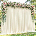 40x10ft Ivory Backdrop Curtain Panels for Parties - Wrinkle Free Polyester Photo Curtain Backdrop Wedding Back Drop Fabric Drapes for Party Decorations Background for Photography - Image 3