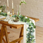 MAKHOT 2pcs Artificial Eucalyptus Garland, 5.9FT Greenery Garland Flower Spring Summer Green Garlands Vines Decoration, Fake Silver Dollar Eucalyptus Leaves Vines for Table Home Wedding Party Decor - Image 5