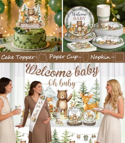 265PCS Woodland Baby Shower Decorations Gender Neutral Serves 25 - Image 5