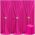 6 Panels Hot Pink Backdrop Curtain for Parties Fuchsia Wrinkle Free 30ft x 10ft Backdrop Drapes Panels for Baby Shower Birthday Photo Photography Polyester Fabric Background Decoration by Suppromo