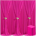 6 Panels Hot Pink Backdrop Curtain for Parties Fuchsia Wrinkle Free 30ft x 10ft Backdrop Drapes Panels for Baby Shower Birthday Photo Photography Polyester Fabric Background Decoration by Suppromo
