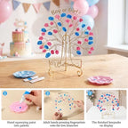 Capoda 80Pcs Baby Gender Reveal Party Favors Kit Boy or Girl Party Supplies Fingerprint Tree Acrylic Sign Team Boy Team Girl Pins Mom Dad Badge Necklaces Silicone Wristbands Decor Supplies Gift - Image 4