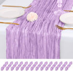 14 Pack Lavender Cheesecloth Table Runner 17x108 Inch Semi Sheer Boho Gauze Cheese Cloth Fabric Table Runners, for Wedding Party Baby Shower Birthday Home Decor Garden Farmhouse by Unknown