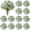 Tigeen 12 Bundles Artificial Flowers Bouquet Silk Peonies, Green by Tigeen
