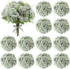 Tigeen 12 Bundles Artificial Flowers Bouquet Silk Peonies, Green by Tigeen