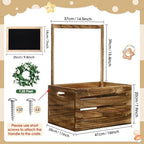 Barydat Wooden Baby Shower Crate Closet Baskets for Baby Shower, Walnut - Image 2