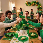 COLOSUS 216PCS Green Plastic Dinnerware Sets for Birthday, Wedding, Party. - Image 6