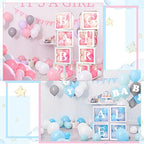 Geyee 8 Pcs Clear Balloon Box with Letters, Baby Shower, White - Image 3
