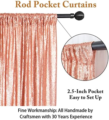 ShinyBeauty Blush Sequin Backdrop Curtains, 4 Panels, 2FTx8FT, Sparkle Photo Booth Backdrop - Image 4