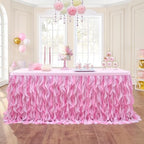 leegleri 9ft Baby Pink Tutu Table Skirt Tulle Table Skirt for Rectangle&Round Tables,Tutu Ruffle Tablecloth for Princess Girls 1st Baby Girl Birthday Party,Baby Shower Decoration,Gender Reveal by LeegleriTableSkirt