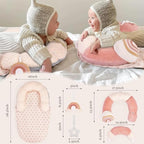 4 in 1 Tummy Time Mat with Educational Cards, Play Mat & Sitting Support for Newborn 0-12 Months, Infant Baby Sit Me Up Floor Seat, Sensory Skills Gifts, Rainbow - Image 7