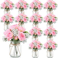 Zeyune 12 Sets Mason Jar Flowers Centerpiece Table Decorations,Coral Pink by Zeyune