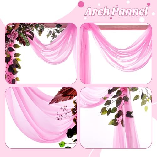 Pack of 1 Wedding Arch Drape Panel Fabric 30" x 40ft - Bubblegum Pink - Image 5