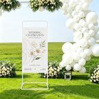 Wedding Sign Stand Adjustable Metal Easel Stand for Welcome Signs,White - Image 3