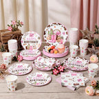 Pickmesh 250 Pcs Cowgirl Birthday Party Decoration Pink Plate Serve 50 - Image 6