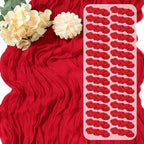 30 Pack Red Cheesecloth Table Runner 17 x 108 inch Cheese Cloth Table Runners 9ft Red Table Runner Rustic Romantic Sheer Gauze Runner for Wedding Party Baby Shower Table Decoration by Yorcari