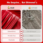 20x10ft Shimmer Red Sequin Backdrop Curtain for Parties, Thick Wrinkle Free Glitter Backdrop Drapes Photo Back Drop Curtains for Birthday Wedding Christmas Photography Background-4 Panels 5x10ft - Image 2