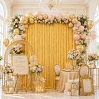 Gold Glitter Sequin Backdrop Curtains 8ftx8ft Photo Drapes - Image 2