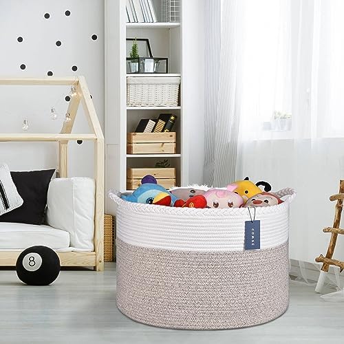 COMSE Small Woven Basket with Gift Bags and Ribbons, Gift Basket Empty, and Large Storage Basket, Large Blanket Baskets, Laundry Hampers - Image 7