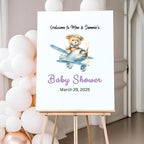 Baby Shower, Sprinkle, Gender Reveal, Bear Sleeping on Blue Moon Guest Sign-in Board, Custom Signature Book Alternative, Personalized Keepsake Party Decor. Premium Acrylic Sign, Made in USA. - Image 6