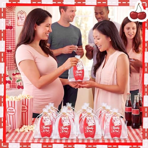 Domensi 50 Set She's Ready to Pop Bottle Openers, Baby Shower Favors for Guests, Retro Soda Bottle Opener Return Gifts with Organza Bags and Thank You Tags for Baby Shower Decorations - Image 6