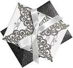 50Pcs Laser Cut Black Wedding Invitation With Glitter Envelopes And Ribbons Blank Personalized Card Invitaciones Para quinceañera Birthday Baby Shower Christmas Party Bridal Shower - Image 4
