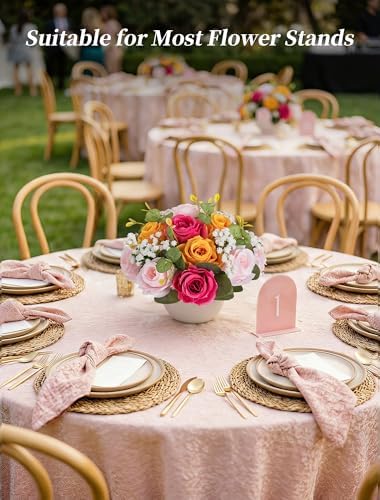 BLOSMON Wedding Flower Centerpieces for Tables: 10 Pcs, Pink and Orange - Image 2