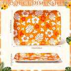 4 Pieces Hibiscus Serving Trays Melamine Platters - Image 2