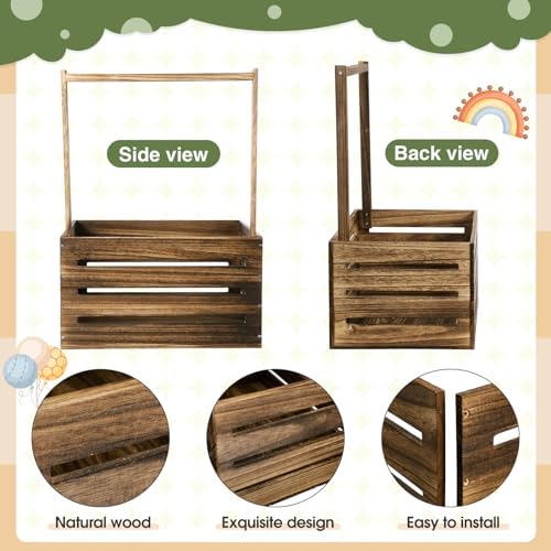 Barydat Wooden Baby Shower Crate Closet Set, Brown - Image 3