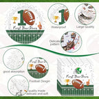 Potchen 452 Pcs Themes Party Supplies Decorations for 50 Guests, Paper Plates Napkins Cups Tablecloth Cutlery Straws for Birthday Baby Shower Party Decorations(Green Brown,1st Football Birthday) - Image 3