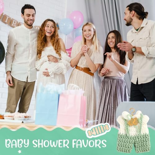 LemonRoad 15 Pcs Baby Shower Favors for Boy or Girl Baby Shower Prizes for Guests Sweater Refrigerator Magnet with Box Coat Hangers Acrylic Feet for Thank You Gifts Gender Reveal Baptism Party(Green) - Image 6