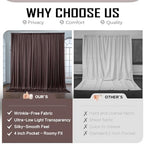 20x16ft Brown Backdrop Curtains for Wedding Party, 4 Panels 16 ft Long Back Drop Cloth, Wrinkle-Free Polyester Drapes for Birthday, Baby Shower, Stage Photography Background - Image 4