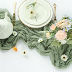 6 Pack Sage Green Cheesecloth Table Runner 10Ft 23 x 120 Inch - Image 3