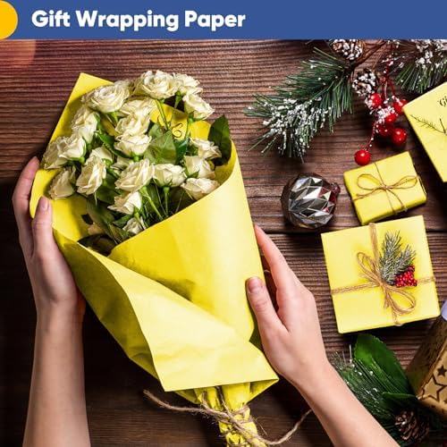 Vanhench 30"×1200"(100') Yellow Wrapping Paper Roll, Art Craft Paper, Color Bulletin Board Paper Bouquet Flower Wrapping, Perfect for Birthday, Mother's Day, Holiday, Wedding - Image 6