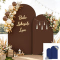 7.2FT 6FT Arch Backdrop Cover for Party, Set of 2 Stretchy Spandex Fitted Arch Stand Cover for Baby Shower, Birthday Wedding Decor, Chiara Backdrop Cover with Double-Sided Design(Blue, Brown) by Besutolife