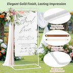 Meiqi Adjustable Wedding Welcome Sign Stand with 4 Leather Hanging Straps, Ground Stakes & Weight Bag - Large Easel for Wedding Signs, Posters, Banners - Perfect for Outdoor Events, Baby Showers (White) - Image 4