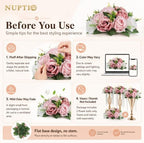 NUPTIO Flower Balls for Table Centerpieces: Dusty Pink & White Fake Flowers - Image 6