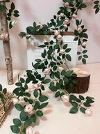 2PCS x 6FT Rose Garland Artificial Flower Vine for Home Decor, Champagne - Image 6